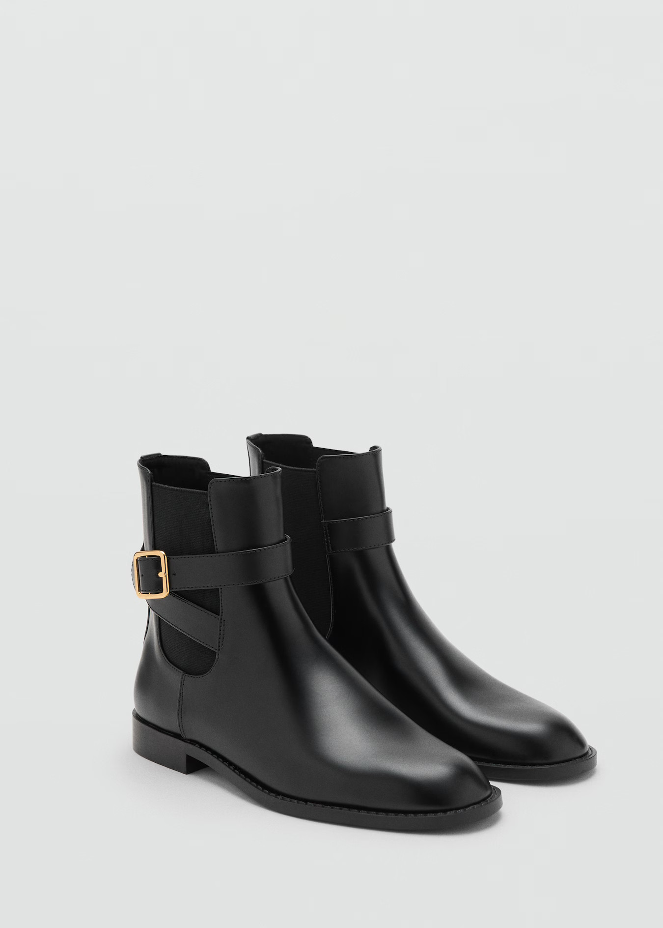 Ankle boots with elastic panel and buckle | Mango (US/MX/AU)