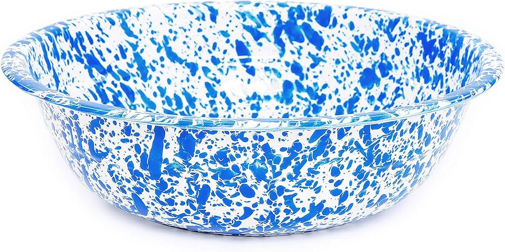 Enamelware Small Basin, 4 quart, Blue/White Splatter (Single) | Amazon (US)