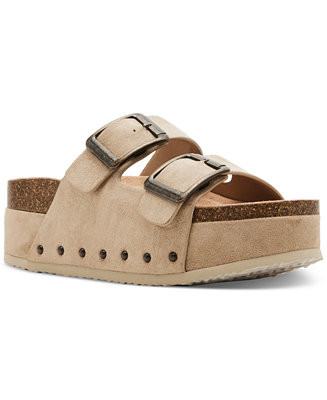 Babes Double-Strap Flatform Footbed Sandals | Macy's