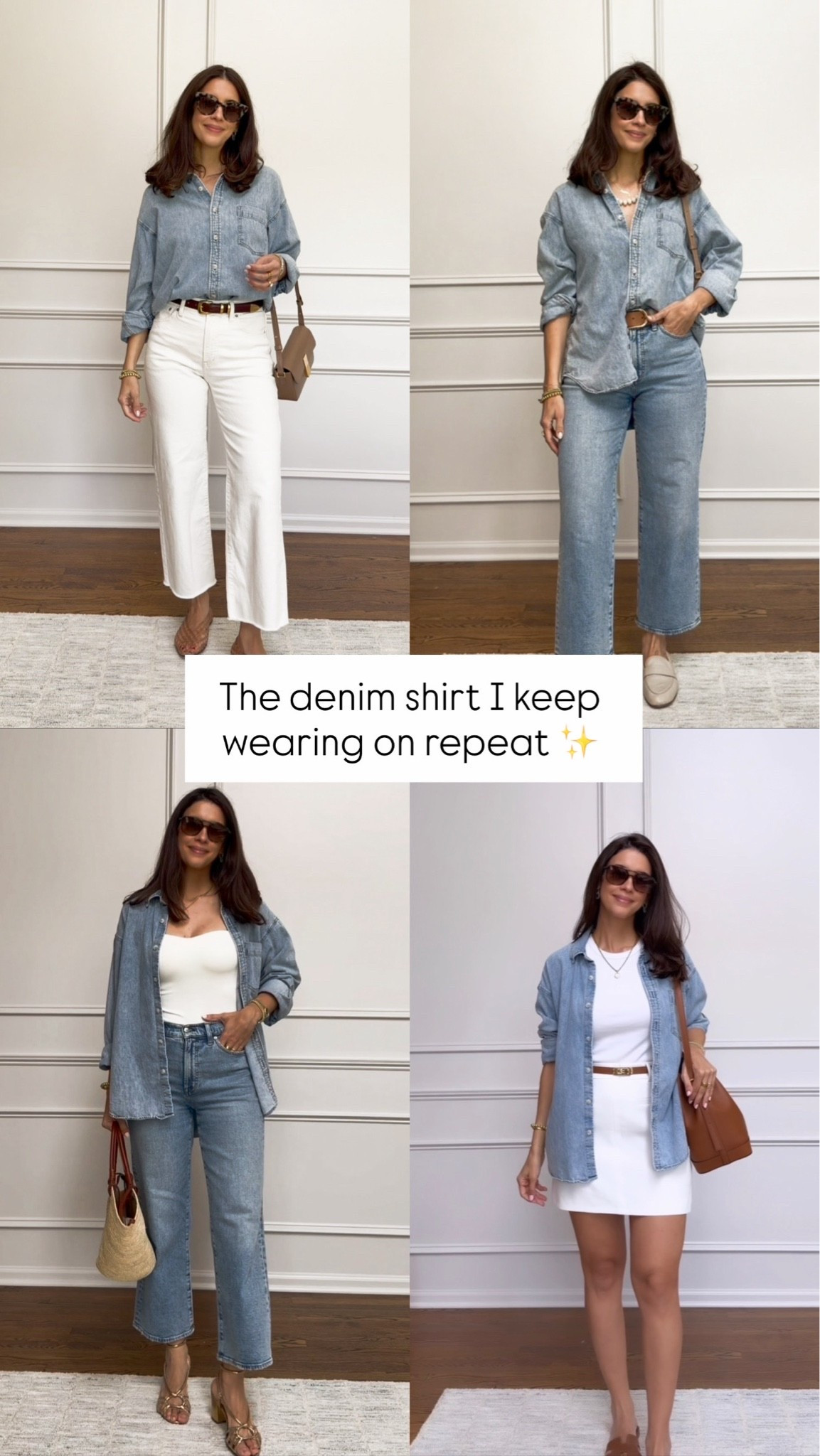 The denim shirt I keep wearing on repeat 
Wearing a size small

#LTKootd #LTKgrwm #LTKSeasonal