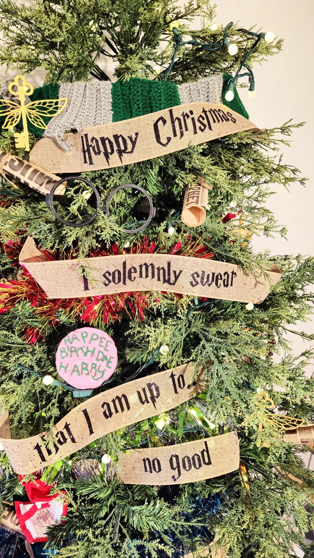 Christmas Tree Ribbons and Sets! Wizard Inspired Mischief - 30" Long Each Decor - Etsy | Etsy (US)