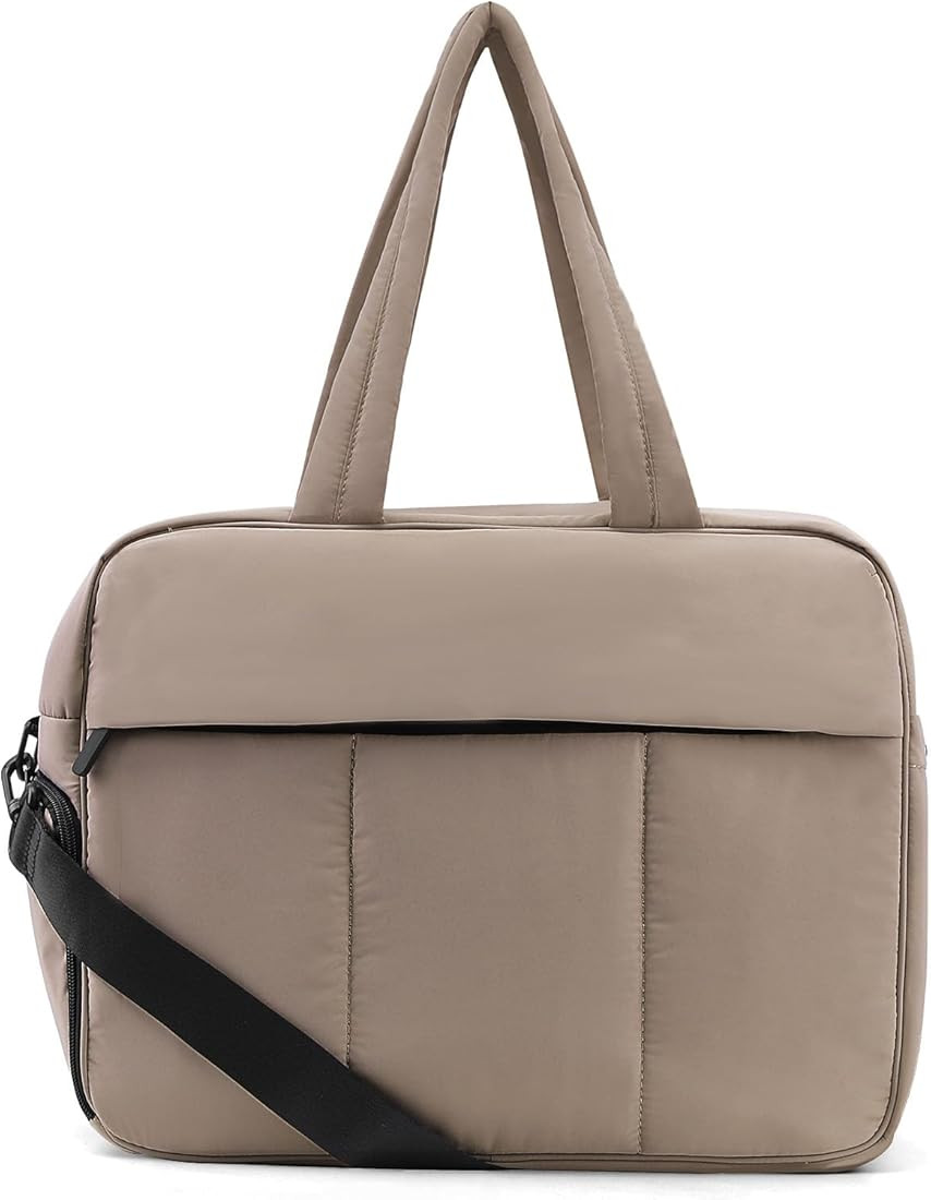 Travel Duffel Bag Quilted Nylon Weekender Bag Puffer Gym Tote Bag for Women Carry on Duffel Bag w... | Amazon (US)