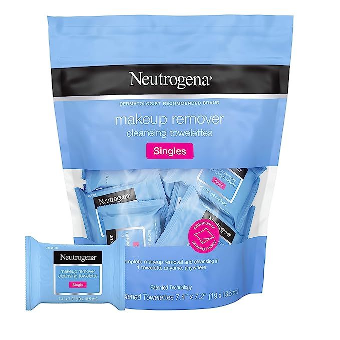 Neutrogena Makeup Remover Facial Cleansing Towelette Singles, Daily Face Wipes to Remove Dirt, Oi... | Amazon (US)