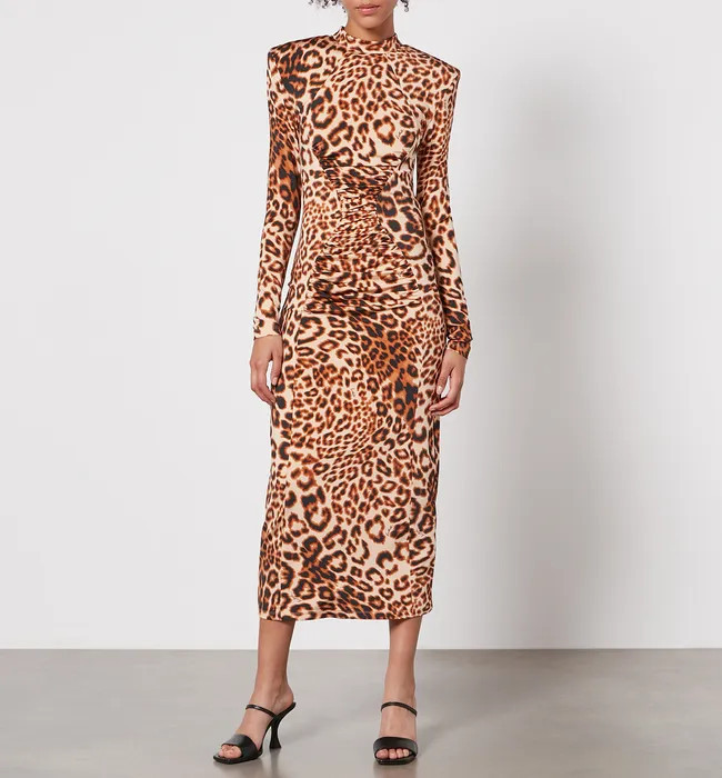 ROTATE Birger Christensen Leopard-Print Jersey Dress | Coggles (Global)