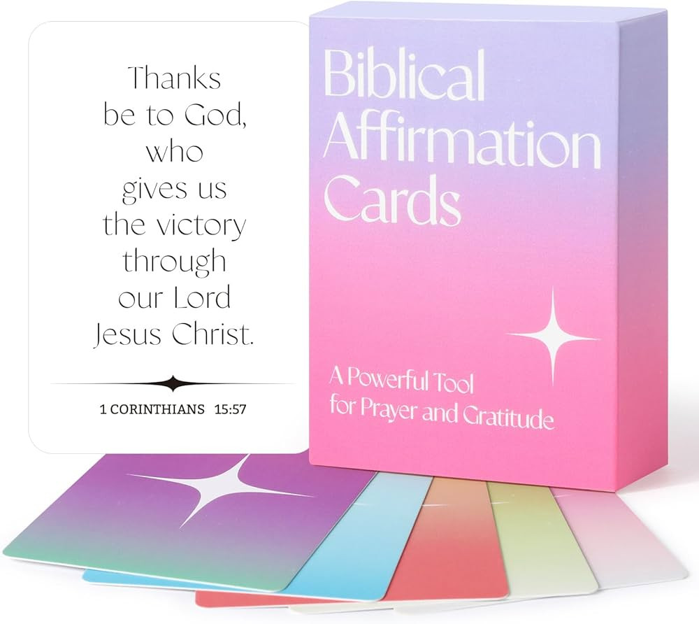 Biblical Affirmation Cards, 60 Unique Christian Art Gifts Scripture Prayer Cards, Positive Religi... | Amazon (US)