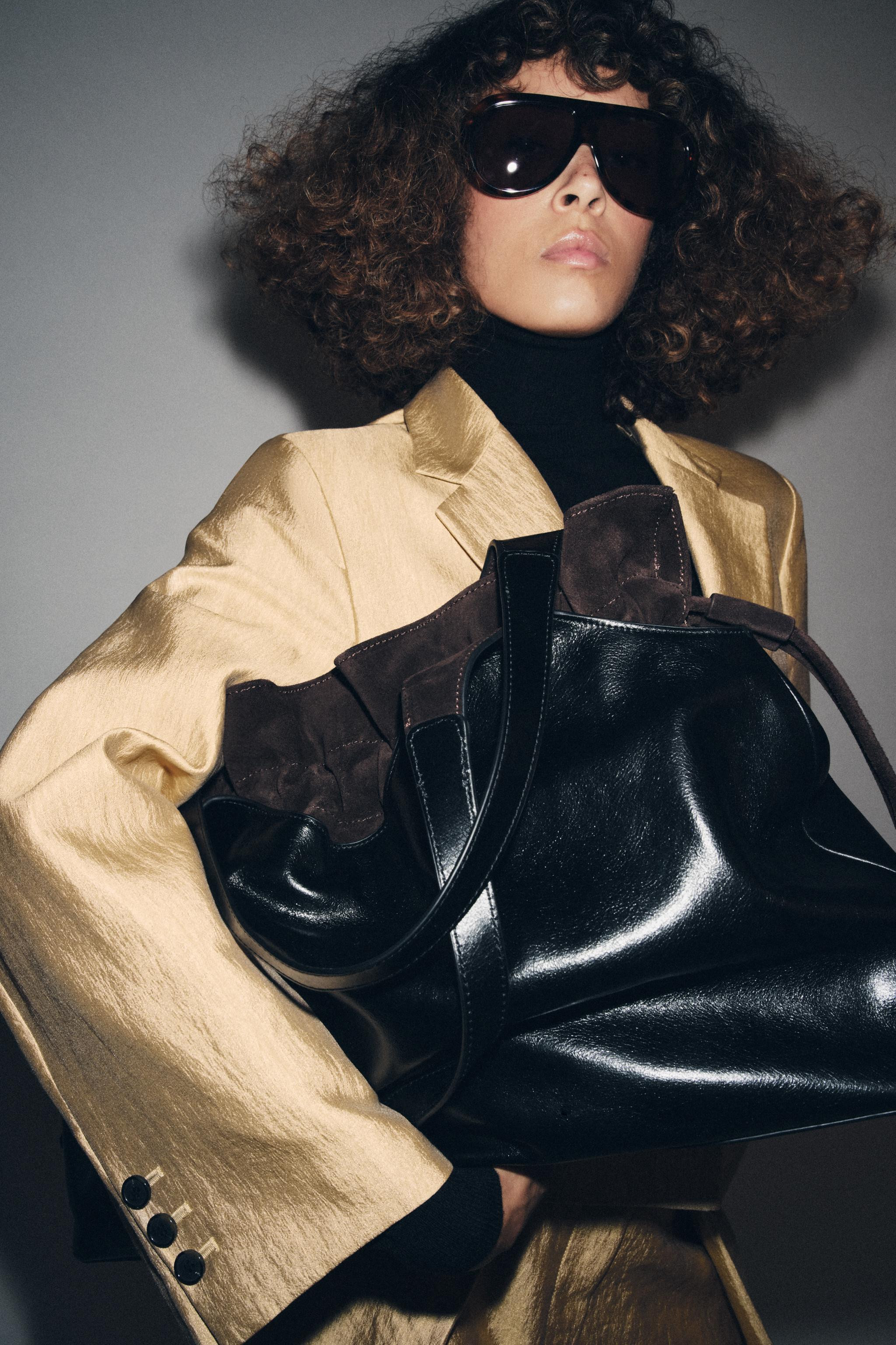 ZW COLLECTION METALLIC CROPPED BLAZER | Zara US