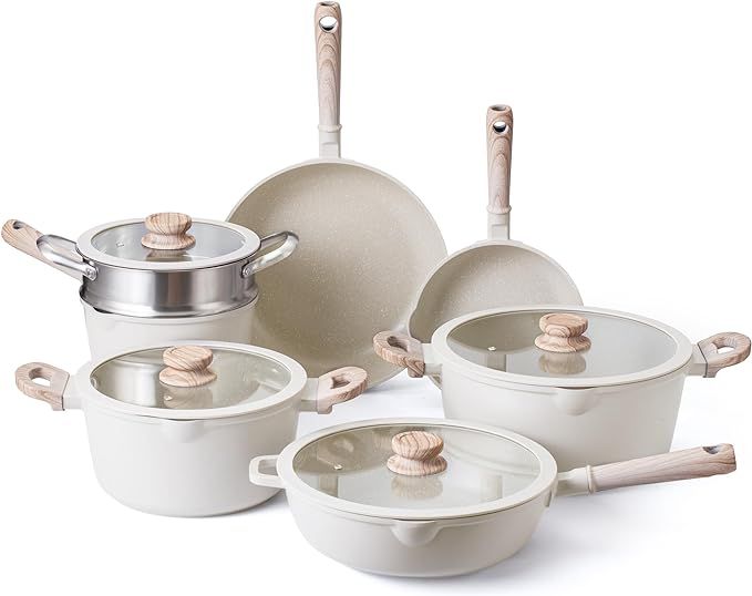 Country Kitchen 11pcs Pots and Pans Set Non Stick Cast Aluminum, Kitchen Cookware Sets, Kitchen I... | Amazon (US)