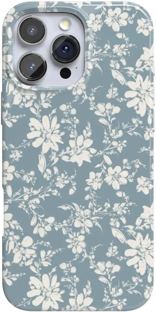 Casely iPhone 16 Pro Case | Afternoon Tea | Blue Floral | Compatible with MagSafe | Classic Ultra... | Amazon (US)
