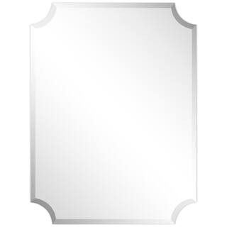 Empire Art Direct Frameless Rectangle Scalloped Beveled Wall Mirror(Product Width in.30 x Product... | The Home Depot