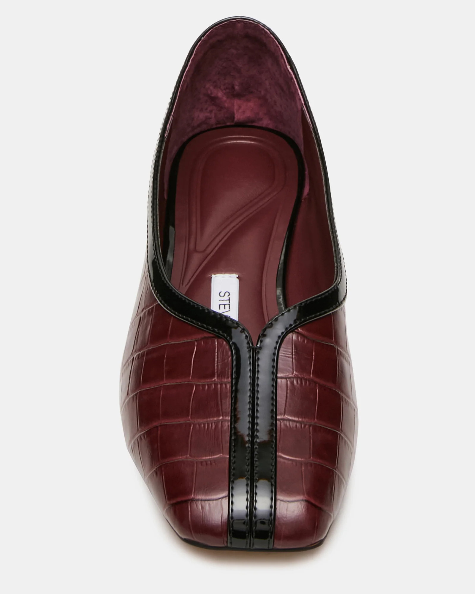 DORELIA Burgundy Square-Toe Ballet Women's Flat | Steve Madden (US)