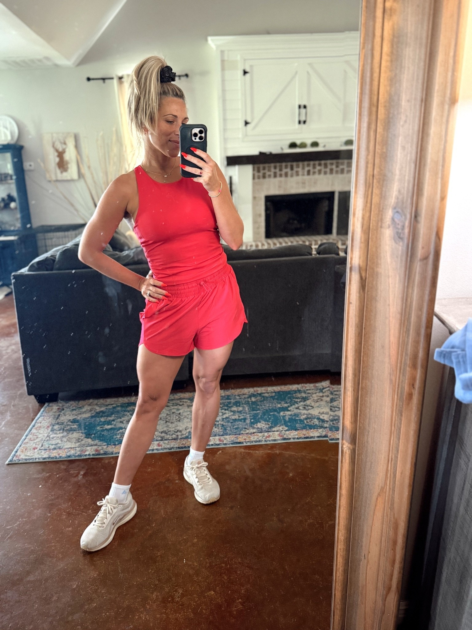New favorite workout set and ordering in the black too for our vacation to Yellowstone this summer. 

I got a medium and the fit is great! Ran in this and did weights and I was comfortable the whole time. Has a liner in the shorts, and isn’t too tight like my Nikes (which ride and are so frustrating)

#LTKfitnessgoals #LTKActive #LTKOver40