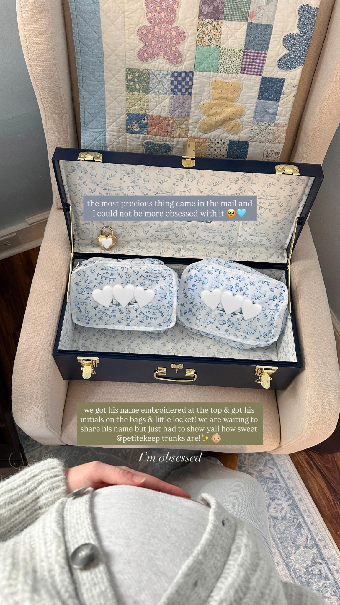 the sweetest thing ever!! I got the navy trunk with the petites at play pattern 💙would be the perfect gift for any mom to be! 

#LTKGiftGuide #LTKHoliday #LTKmomlife