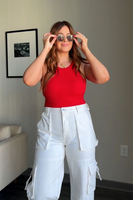 Casual outfit for outdoor day concerts with friends or grabbing day drinks. Found these double lined tanks that are perfect for summer! ♥️💫🥂 I wear a size XL :)

#LTKmidsize #LTKstyletip