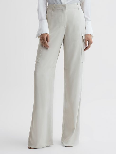 Wide Leg Combat Trousers | Reiss UK