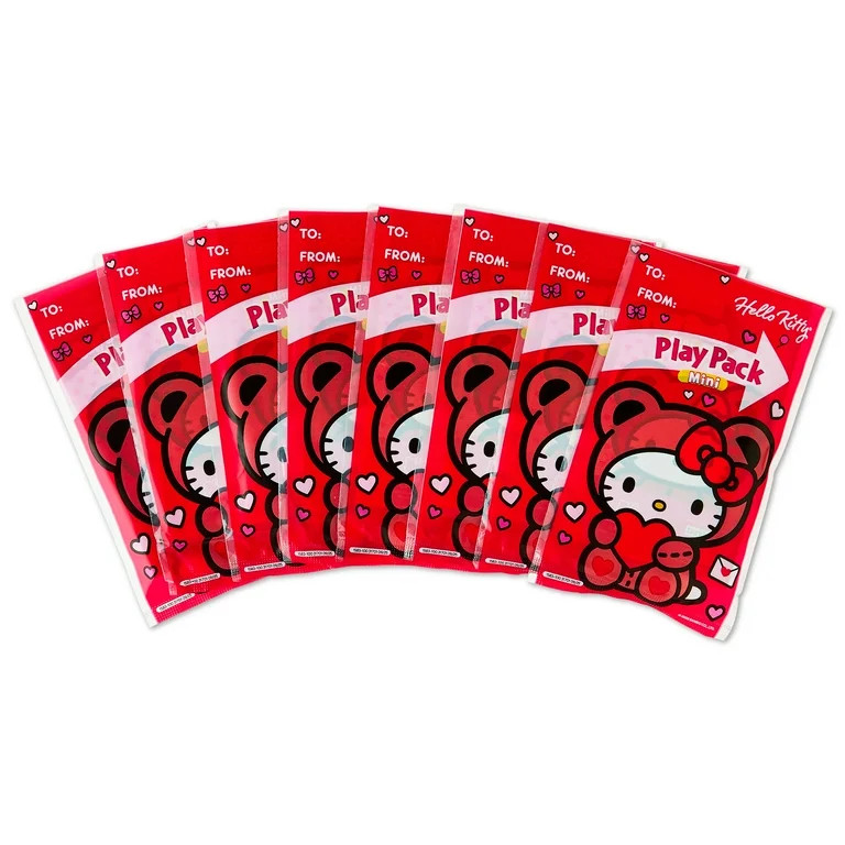 Hello Kitty 8 Count Mini Play Pack with Small Coloring Book and Crayons, Valentine's Day Greeting... | Walmart (US)