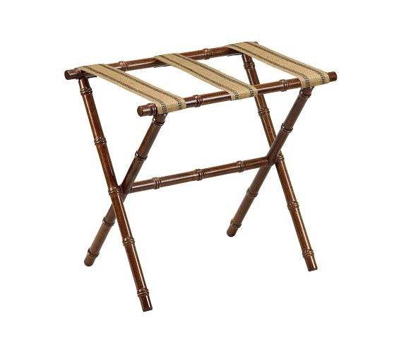 Bamboo Luggage Rack with Burlap Straps | Pottery Barn (US)