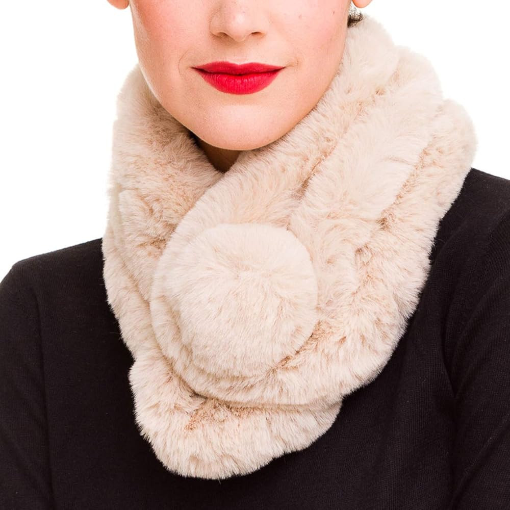 Fur Collar Scarf for Women Faux Fur Scarves Neck Shrug for Fall Winter Coat Dress | Amazon (US)