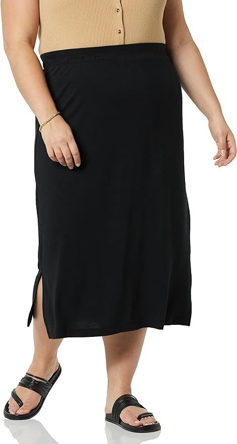 Amazon Essentials Women's Pull-On Knit Midi Skirt (Available in Plus Size) | Amazon (US)