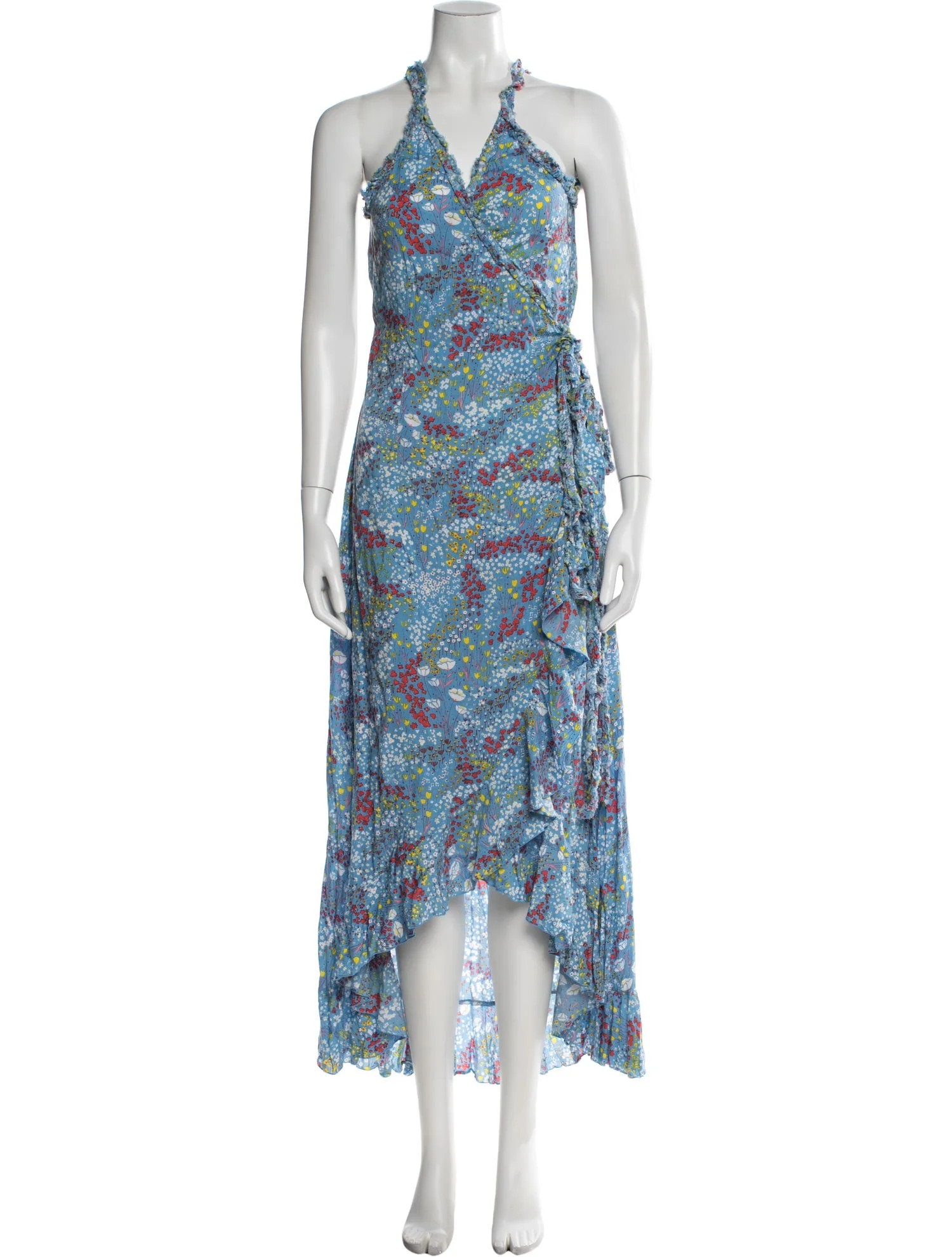 Poupette St Barth Printed Long Dress - Blue Dresses, Clothing - WPSBA43950 | The RealReal | The RealReal