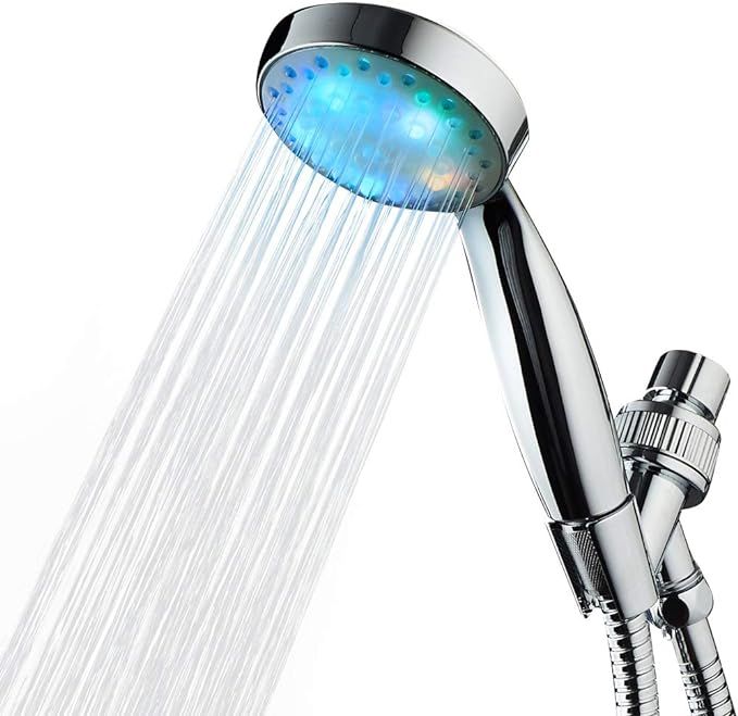KAIREY Handheld Led Shower Head 7 Color Light Change Automatically Polished Chrome with 60 Inches... | Amazon (US)