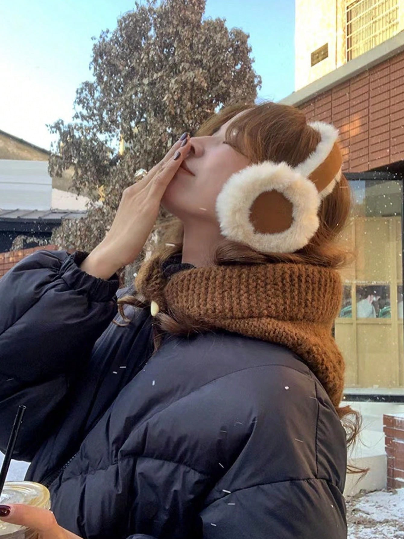 Trends1pc Khaki Color Warm Earmuff Suitable For Outdoor & Daily Wear In Autumn And Winter For Ski... | SHEIN