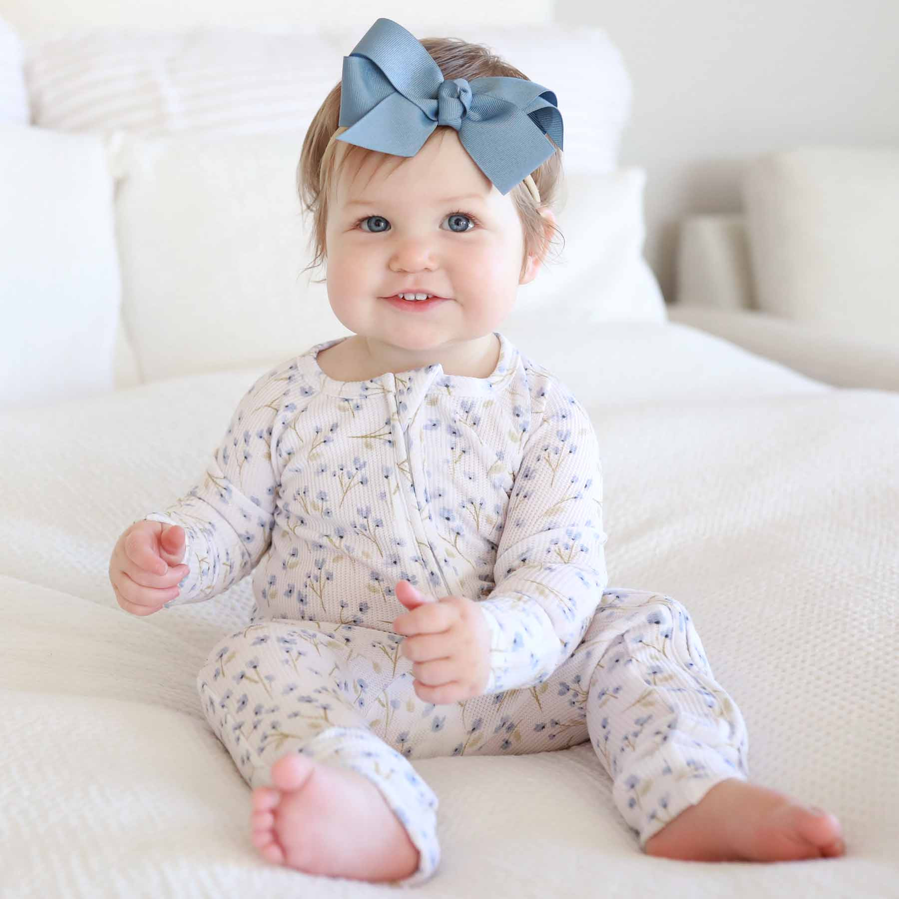 Blake's Blooms Waffle Bamboo Convertible Zip Romper | Caden Lane