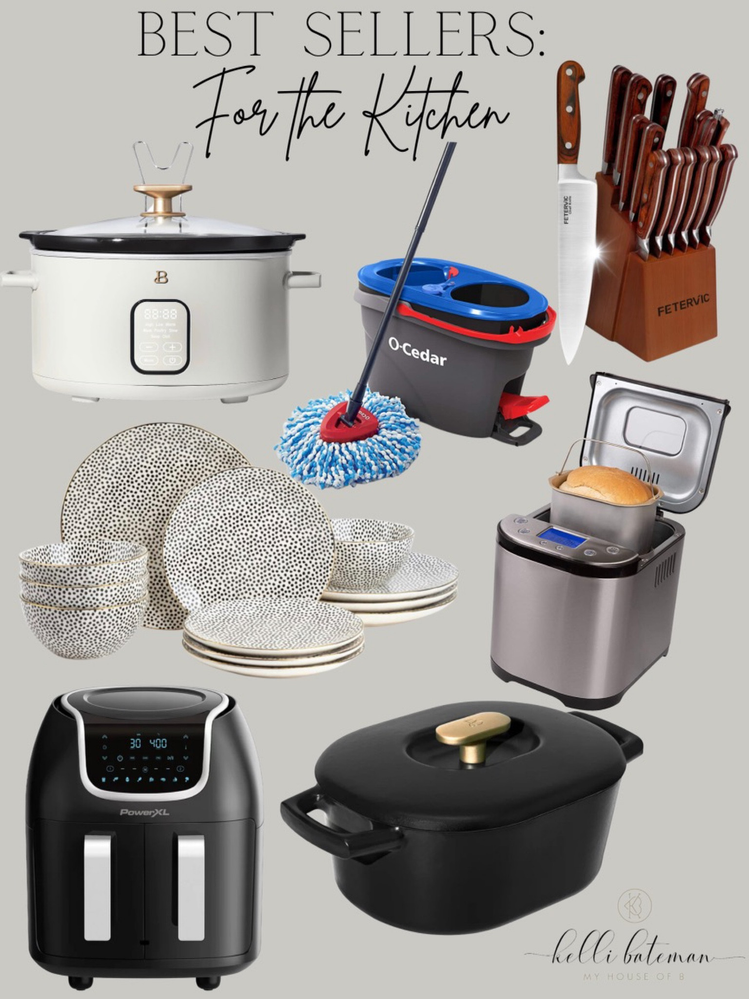 Kitchen Best Sellers 
Crock pot, mop, knife set,dishes,stick pot, air fryer, bread machine. 

#LTKunder50 #LTKFind #LTKhome