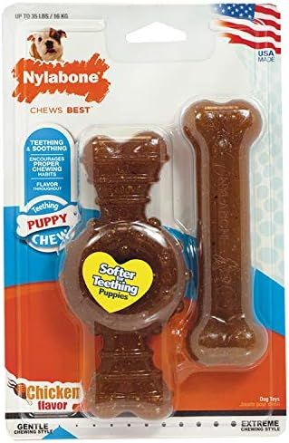 Nylabone Puppy Chew Ring Bone & Toy Twin Pack | Amazon (US)