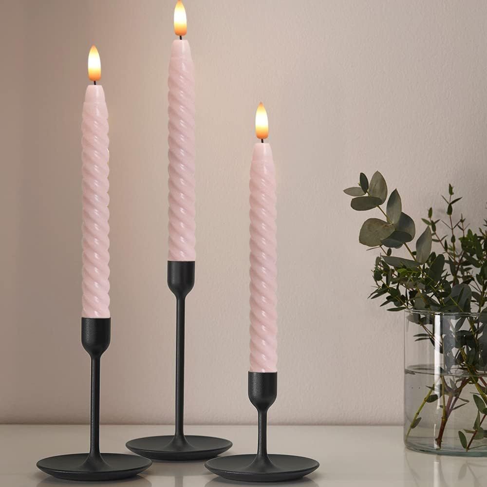 Lasumora Christmas Flameless Taper Candles Flickering with 10-Key Remote, Battery Operated 3D Wic... | Amazon (US)