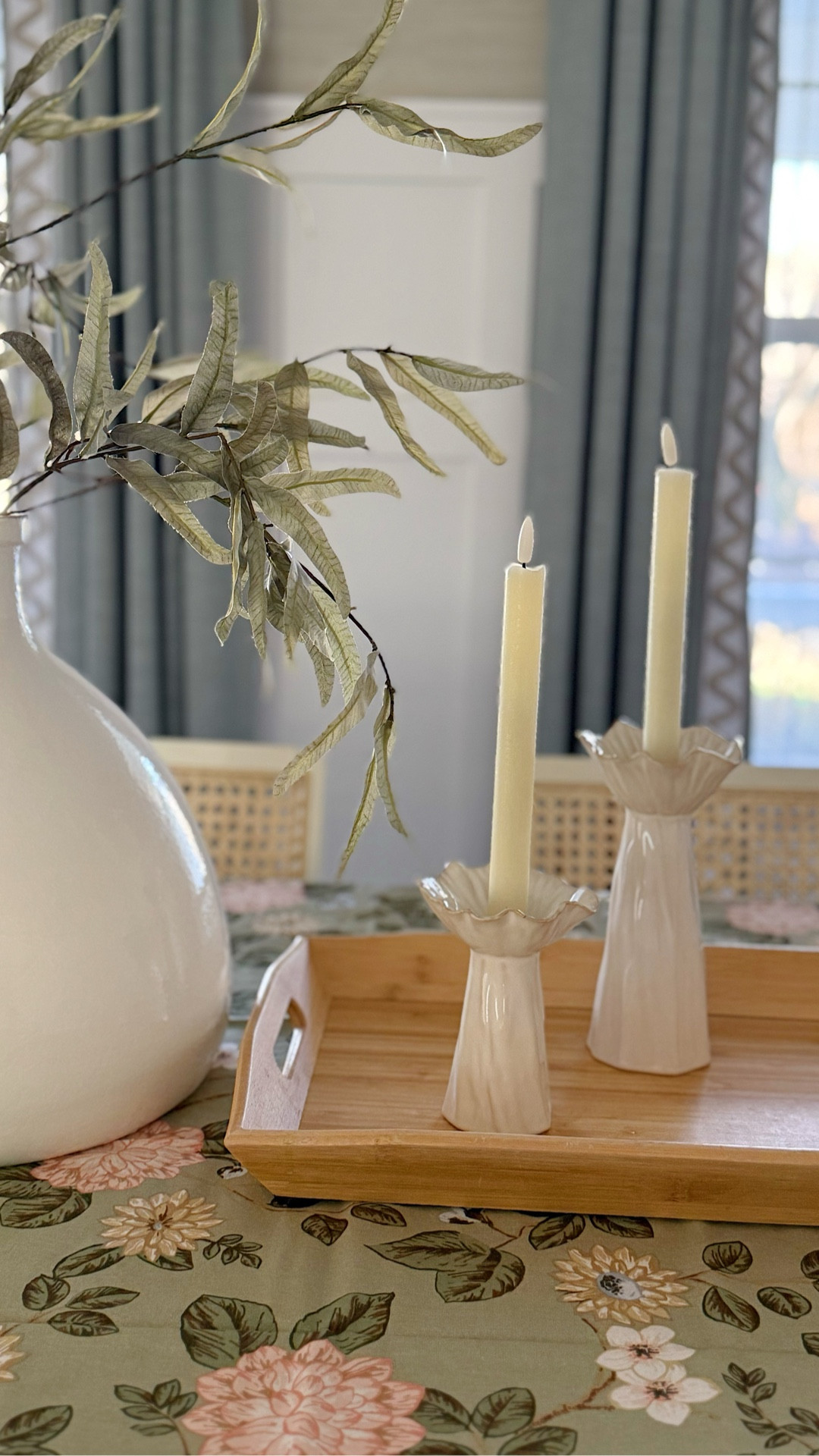 More details from my southern coastal (hopefully) inspired dining room.  

Curtain details: Two Pages Liz Linen in pale aqua, pinch pleat, lined, with a tape border A11 CODE: RACHSOMP for 27% off 
Stems: hobby lobby 
Dining Table: (old) west elm 
Everything else is linked. 



#LTKHome
