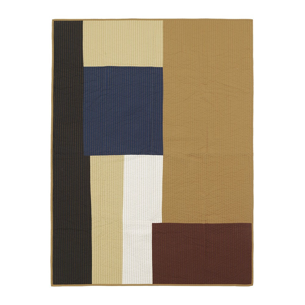 Ferm Living - Shay Patchwork Quilt Blanket - Mustard | Amara AU