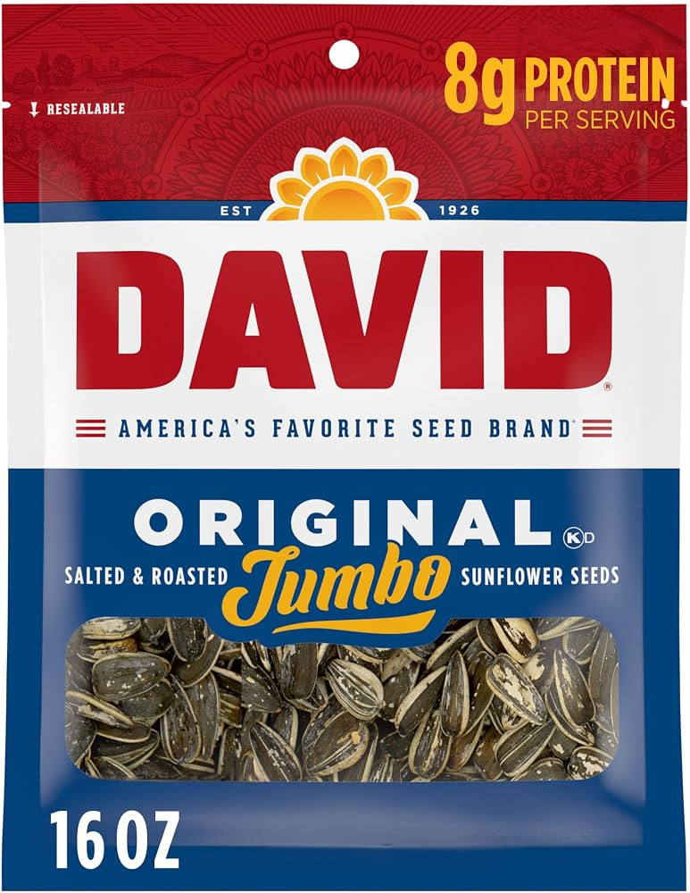 DAVID Jumbo Sunflower Seeds, Original Flavor, 16 oz. | Amazon (US)