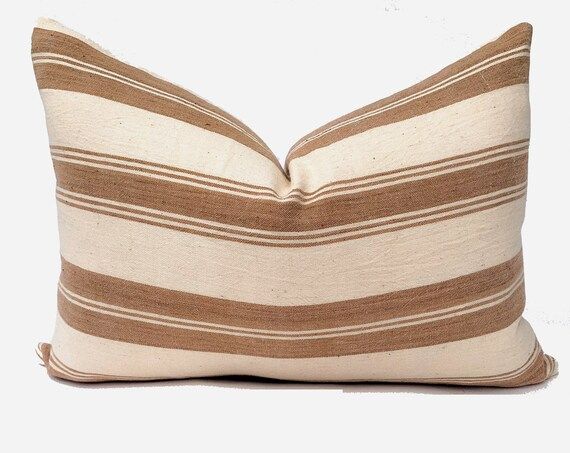 Noura Designer stripe pillow cover muted terra cotta | Etsy | Etsy (US)