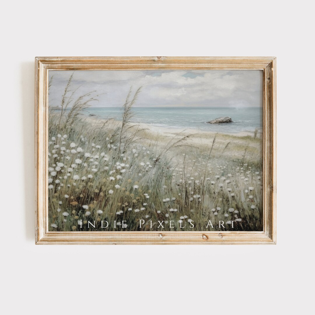 Coastal Wall Art Beach Print Neutral Wall Art Beige Wall Art Beach Minimalist Landscape Vintage C... | Etsy (US)