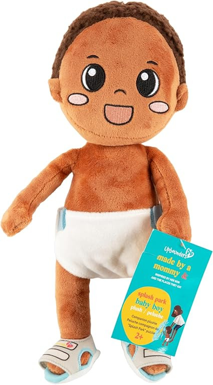 Splash Park Baby | Black Brown Boy Doll, Cute Soft Plush Doll Toys, Brown Hair Eyes, Joyfully Div... | Amazon (US)