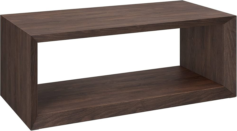 Henn&Hart 48" Wide Rectangular Coffee Table in Alder Brown, for Home, Living Room, Bedroom, Enter... | Amazon (US)
