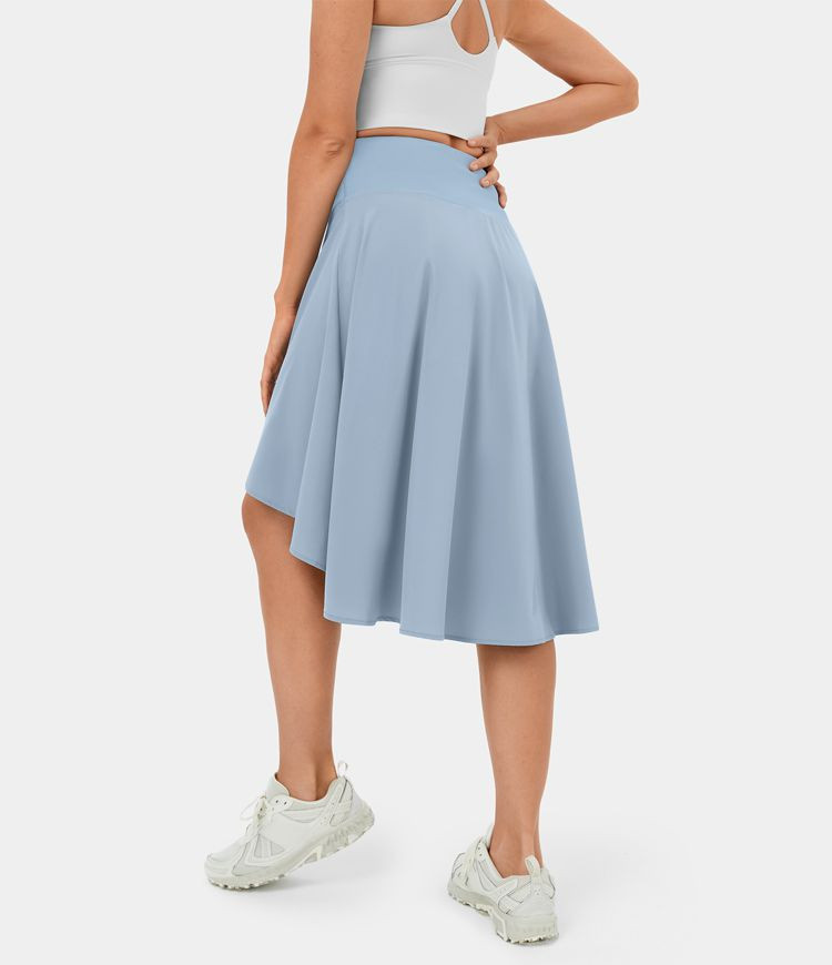 Women’s Breezeful™ High Waisted Asymmetric Ruffle High Low Flowy 2-in-1 Quick Dry Dance Skirt... | HALARA