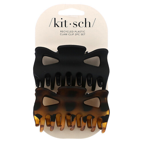 Kitsch, Large Claw Clips, Black & Tort, 2pc Set | iHerb