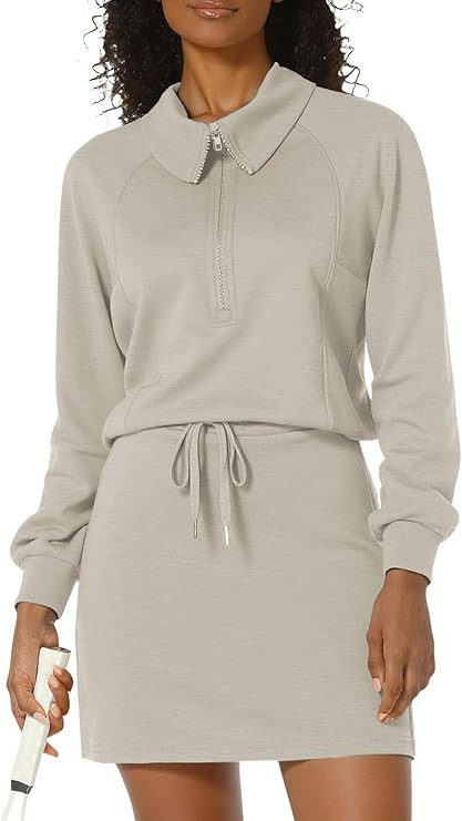 Casly Lamiit Women's 2 Piece Skirt Sets Athletic Tennis Skorts Tracksuit Half Zip Long Sleeve Swe... | Amazon (US)