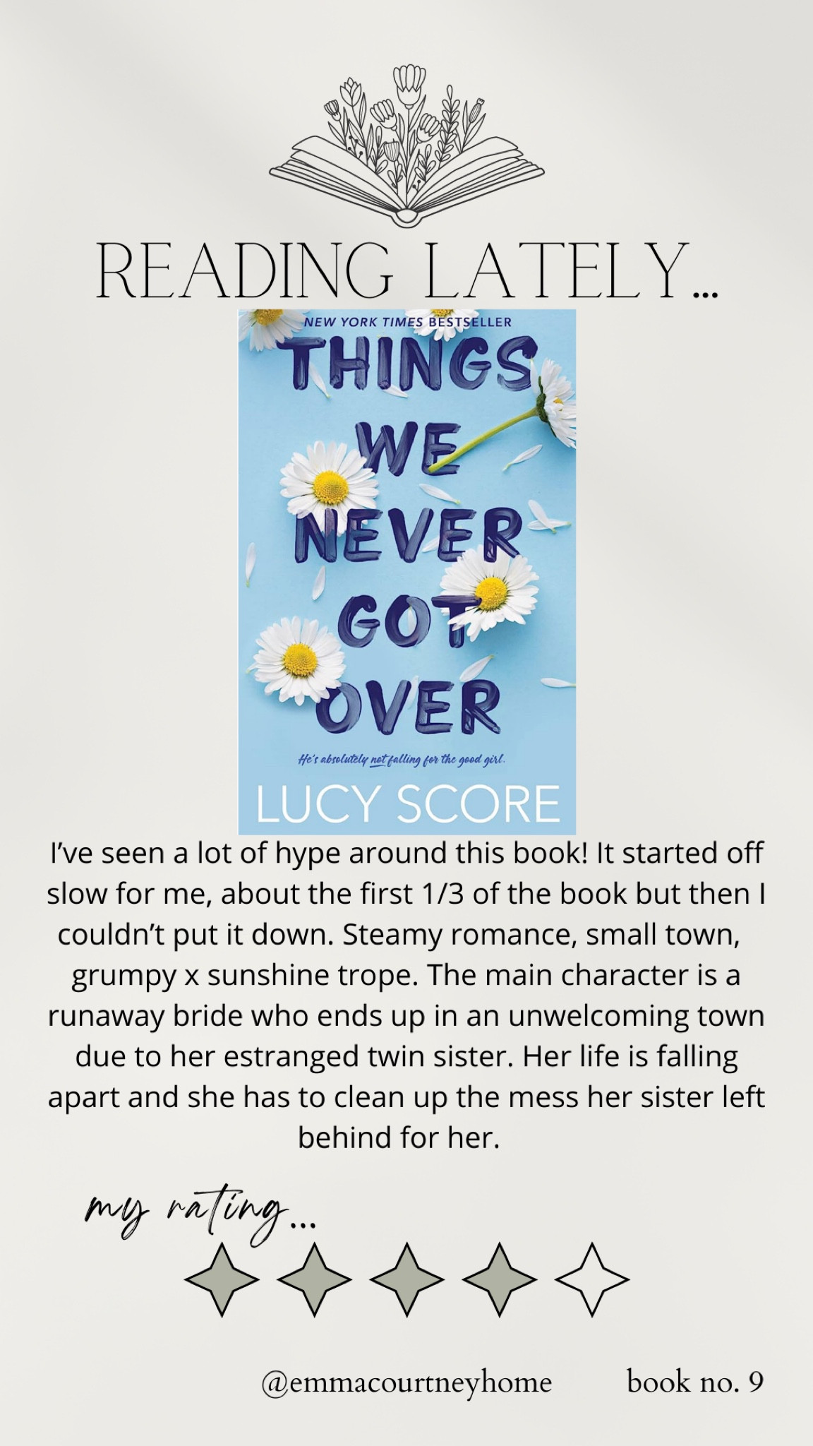 Things we never got over book rating 