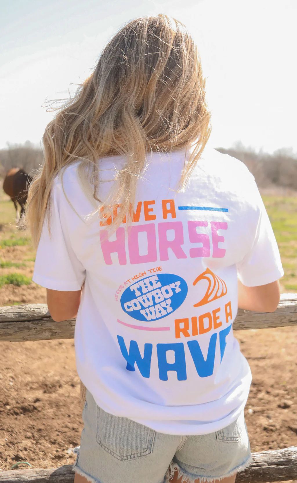 charlie southern: save a horse ride a wave t shirt | RIFFRAFF