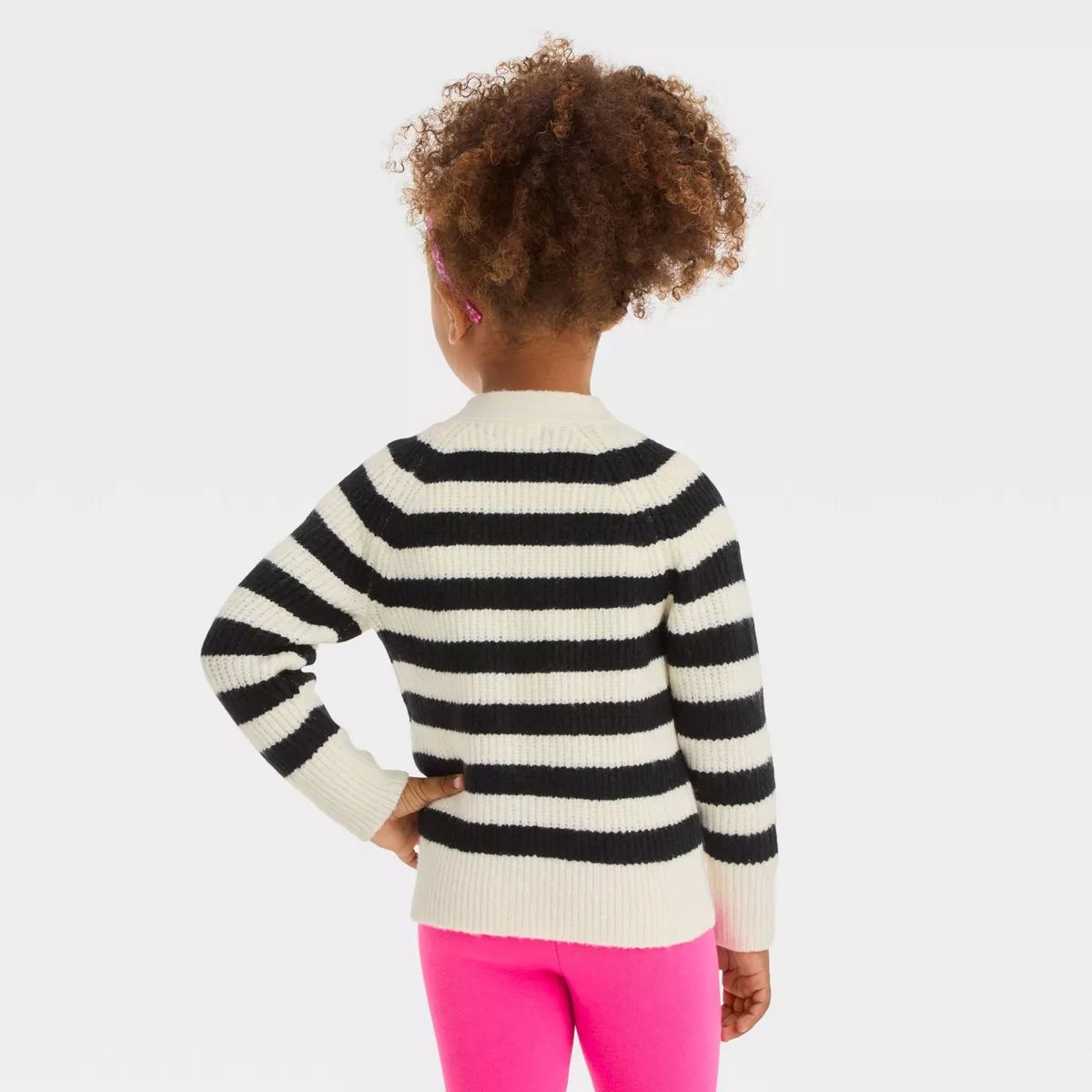 Toddler Girls' Striped Cardigan - Cat & Jack™ Black | Target