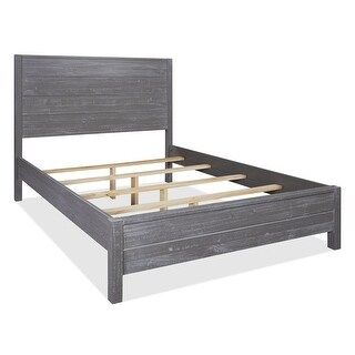 Grain Wood Furniture Montauk Queen Solid Wood Panel Bed (Rustic Grey) | Bed Bath & Beyond