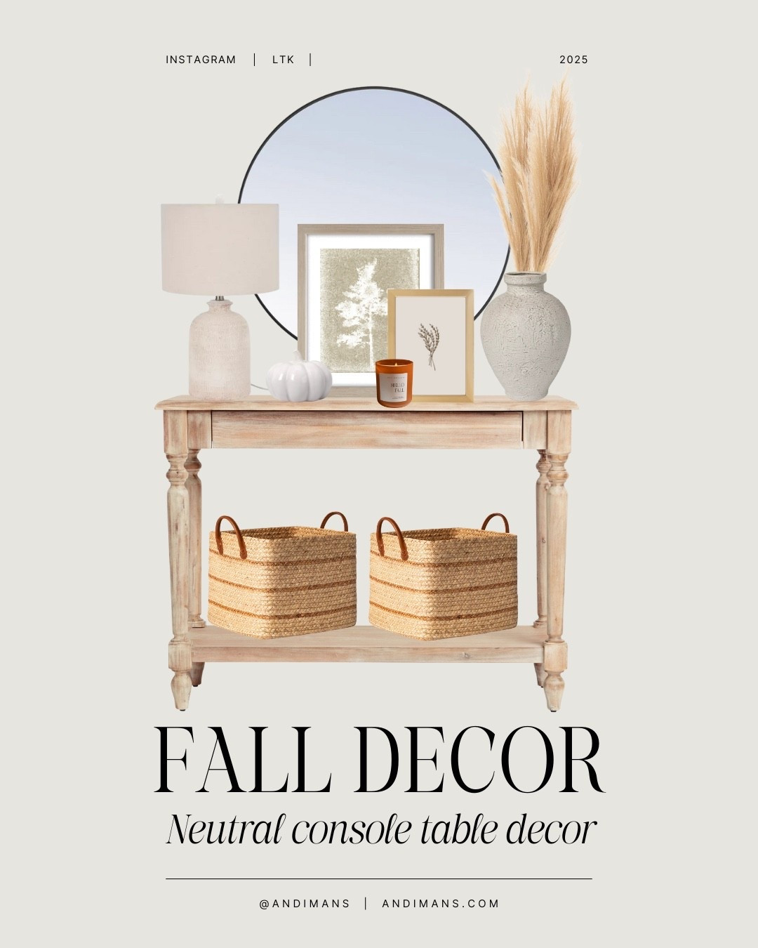 Fall decor console table neutral styling!

#LTKFindsUnder100 #LTKHome #LTKSeasonal