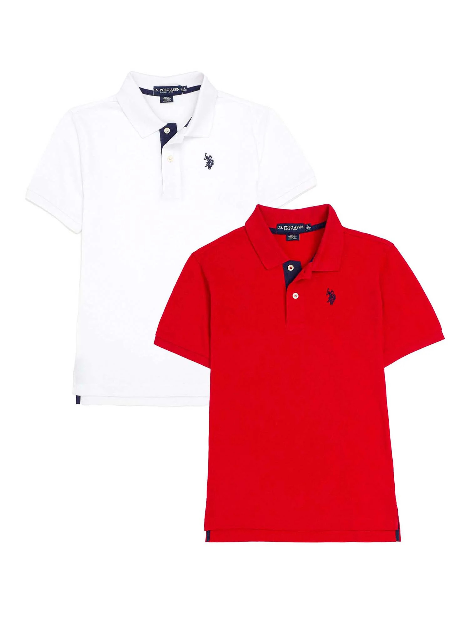 U.S. Polo Assn. Boys Pique Polo Shirt, 2-Pack, Sizes 4-18 | Walmart (US)