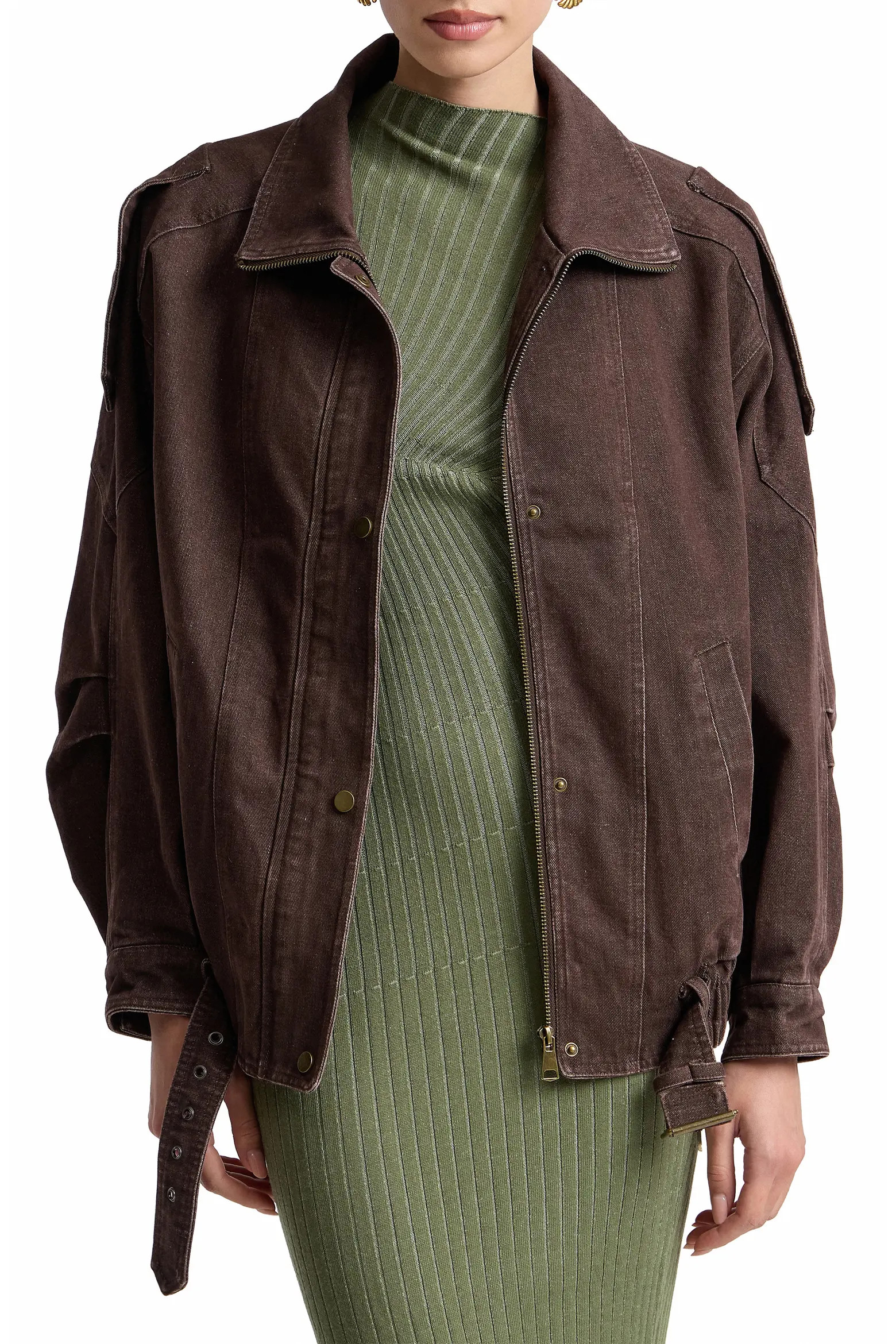 Denim Belted Bomber Jacket (Women) | Nordstrom | Nordstrom