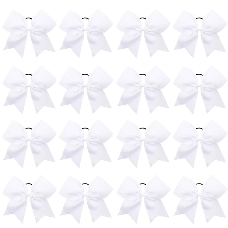 16PCS 8" Large Cheer Hair Bows Ponytail Holder Elastic Band Handmade for Cheerleading Teen Girls ... | Amazon (US)