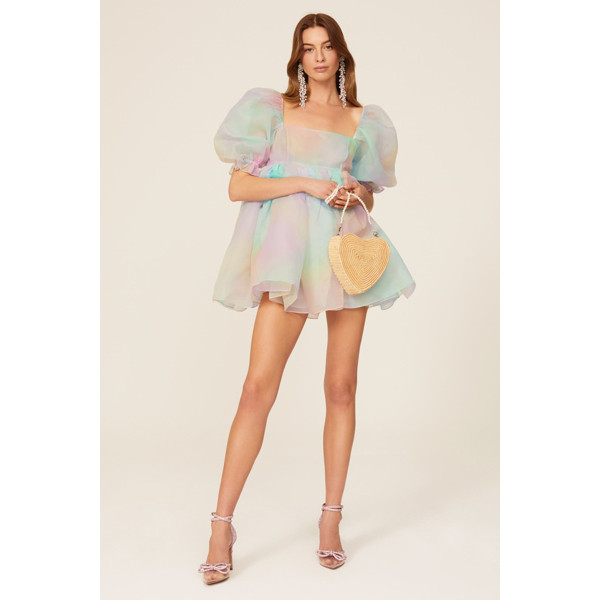 Selkie The Rainbow Puff Dress multicolored-print | Rent the Runway