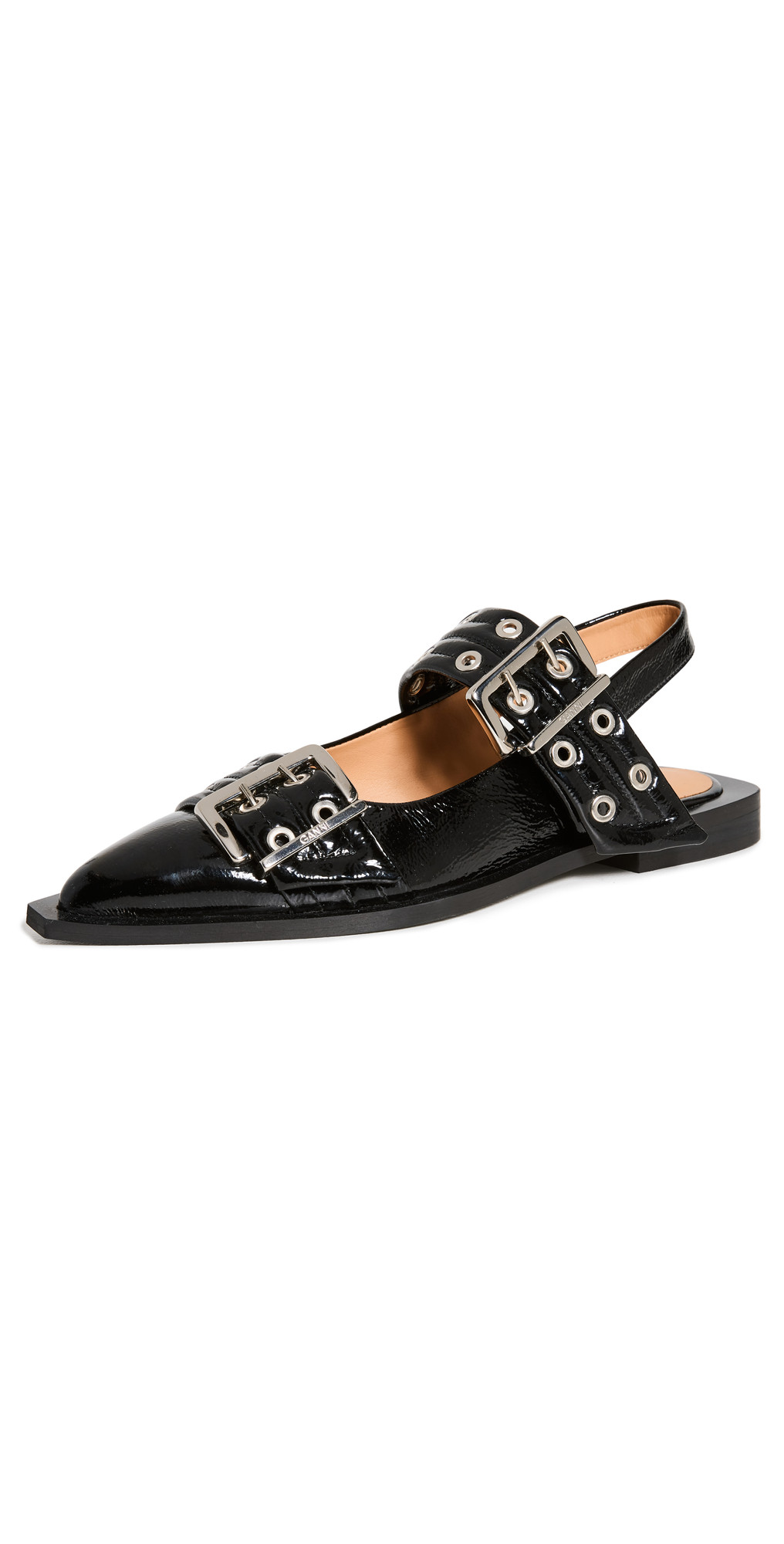 GANNI Wide Welt Buckle Ballerina Flats | Shopbop