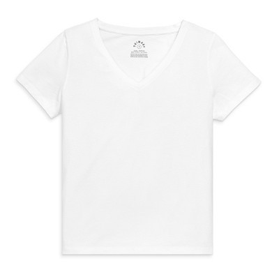 Primary Adult Easy V-Neck Tee in white